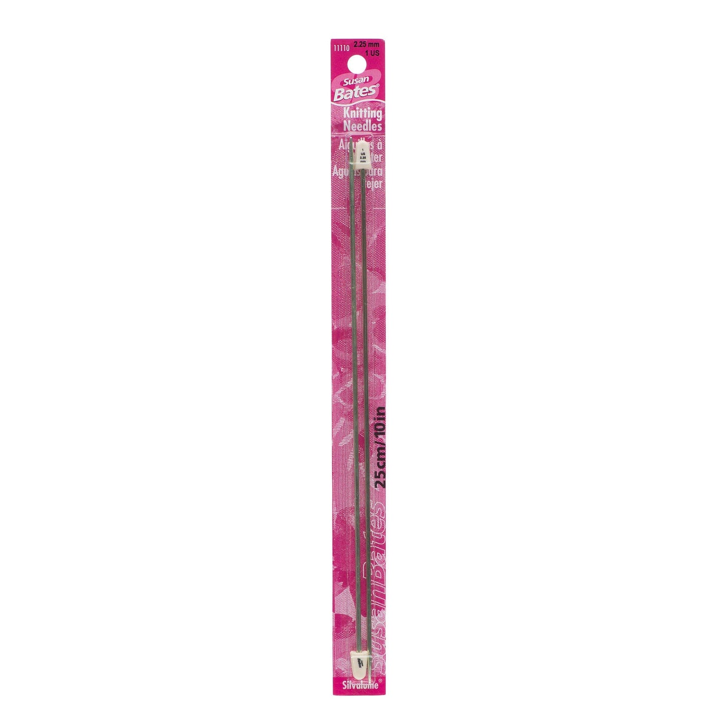 SB Silvalume 10" Single Point Knitting Needles
