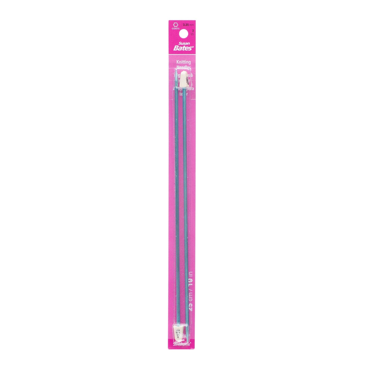 SB Silvalume 10" Single Point Knitting Needles