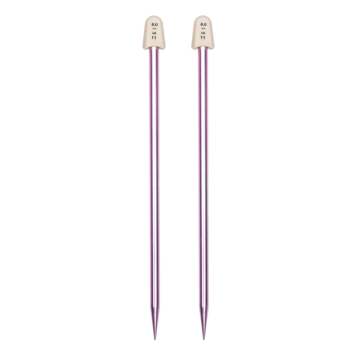 SB Silvalume 10" Single Point Knitting Needles
