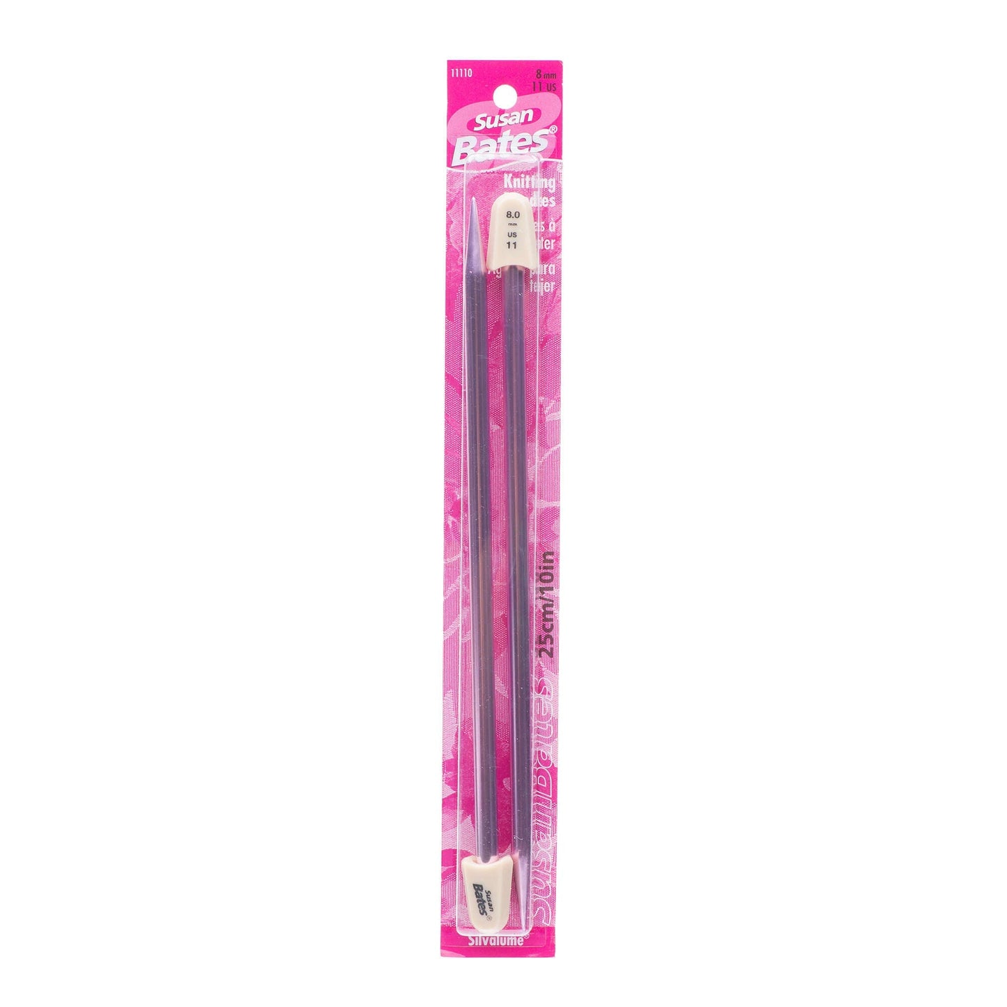 SB Silvalume 10" Single Point Knitting Needles