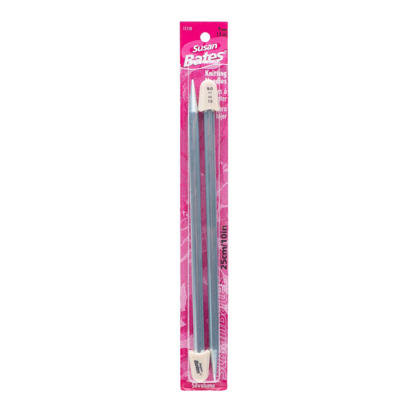 SB Silvalume 10" Single Point Knitting Needles