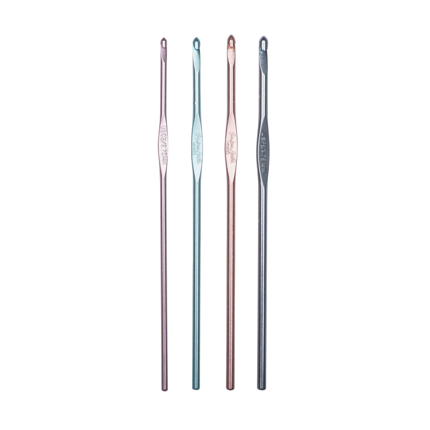 SB Silvalume Set of 4 Crochet Hooks, U.S. C/2, D/3, E/4, F/5