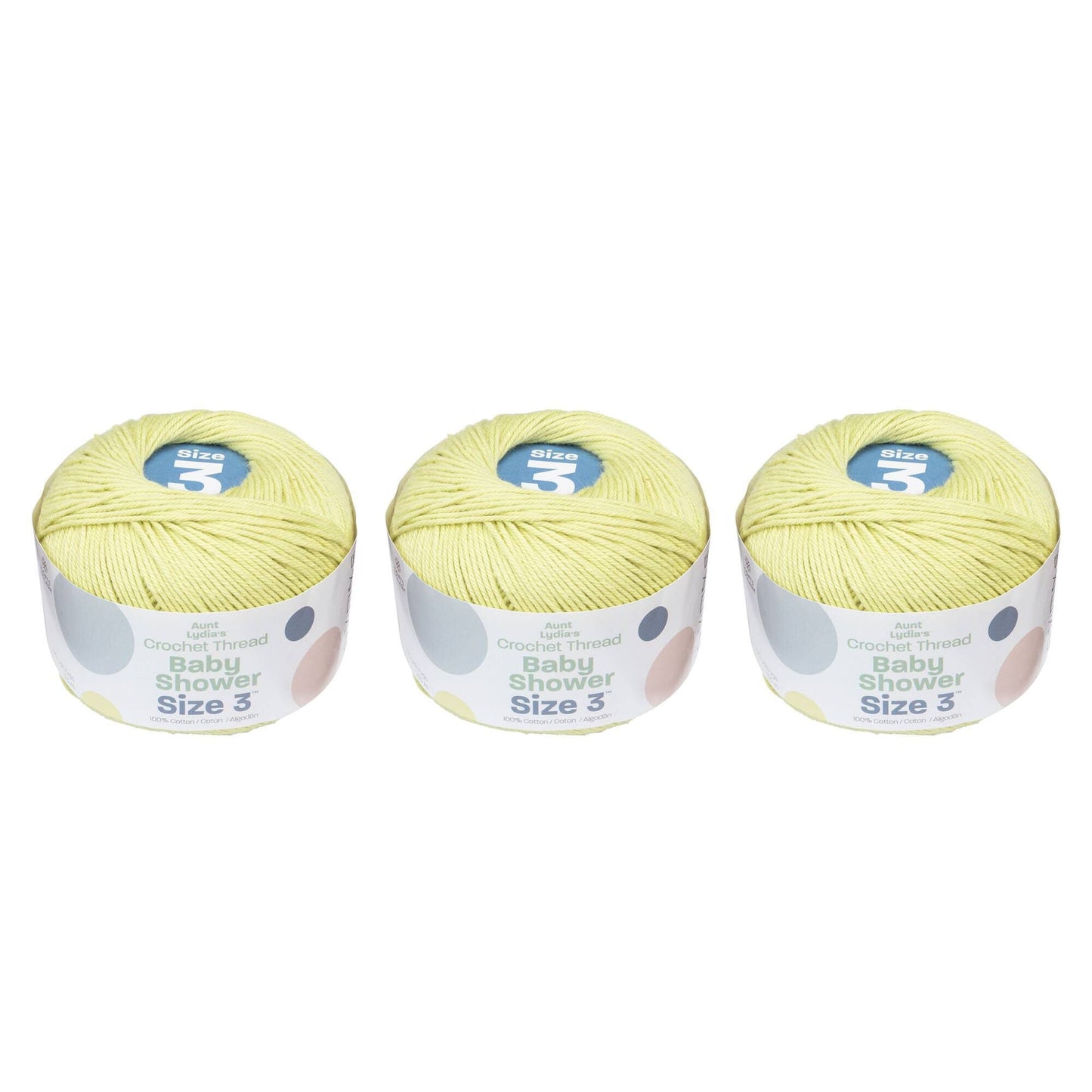 AL Baby Shower Crochet Thread Size 3 (3 Pack) - Clearance shades