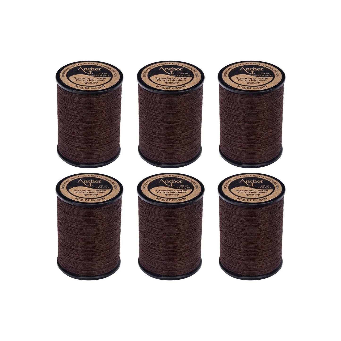 AN Spooled Cotton 30 Meters (6 Pack) - Clearance shades