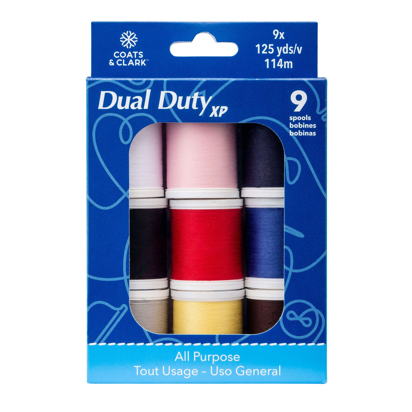 CC Dual Duty XP All Purpose Sewing Thread Set, 9 Spools