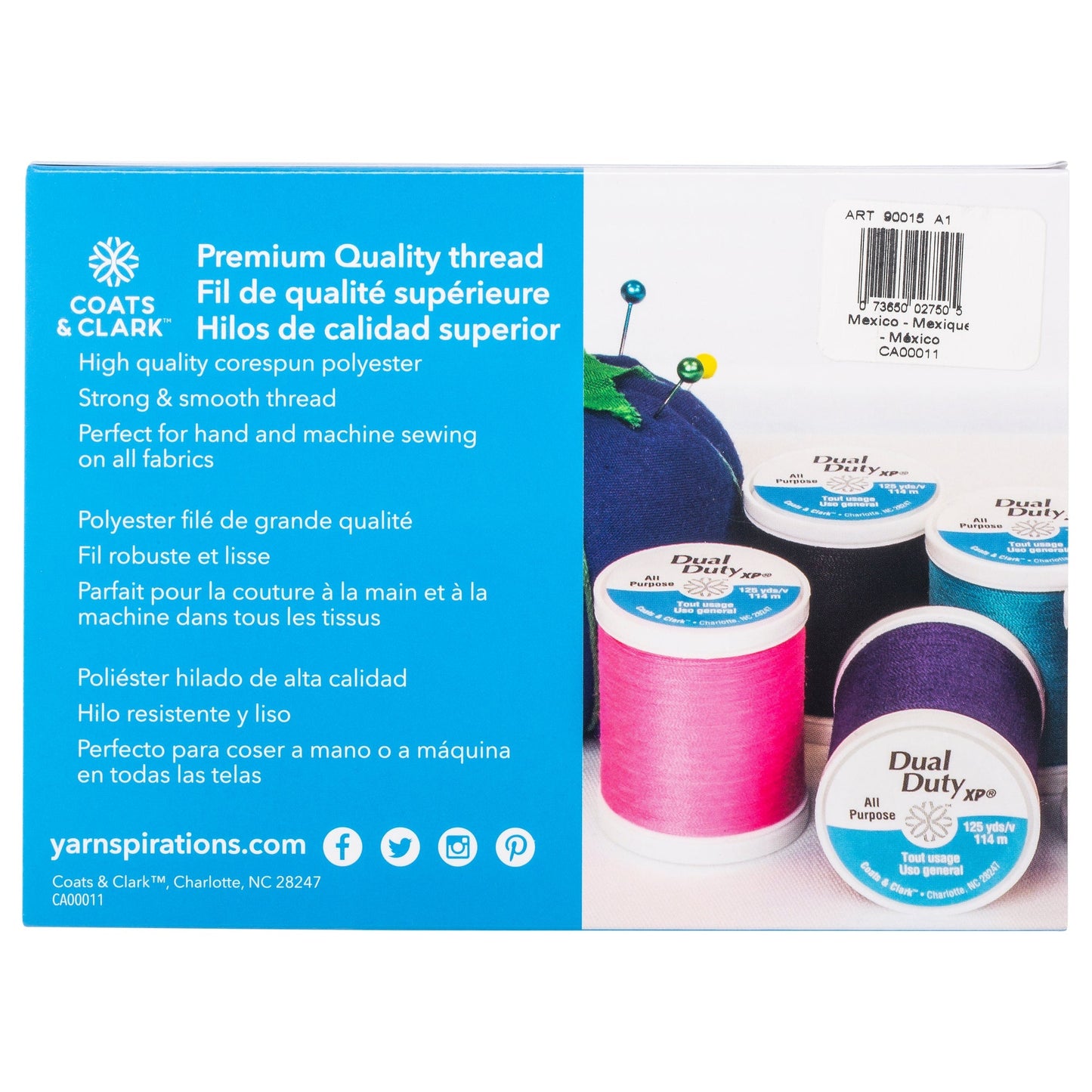 CC Dual Duty XP All Purpose Sewing Thread Set, 15 Spools
