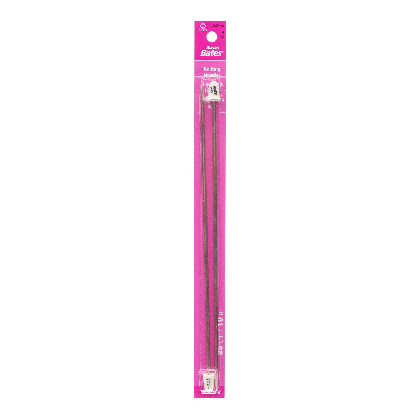 SB Silvalume 10" Single Point Knitting Needles