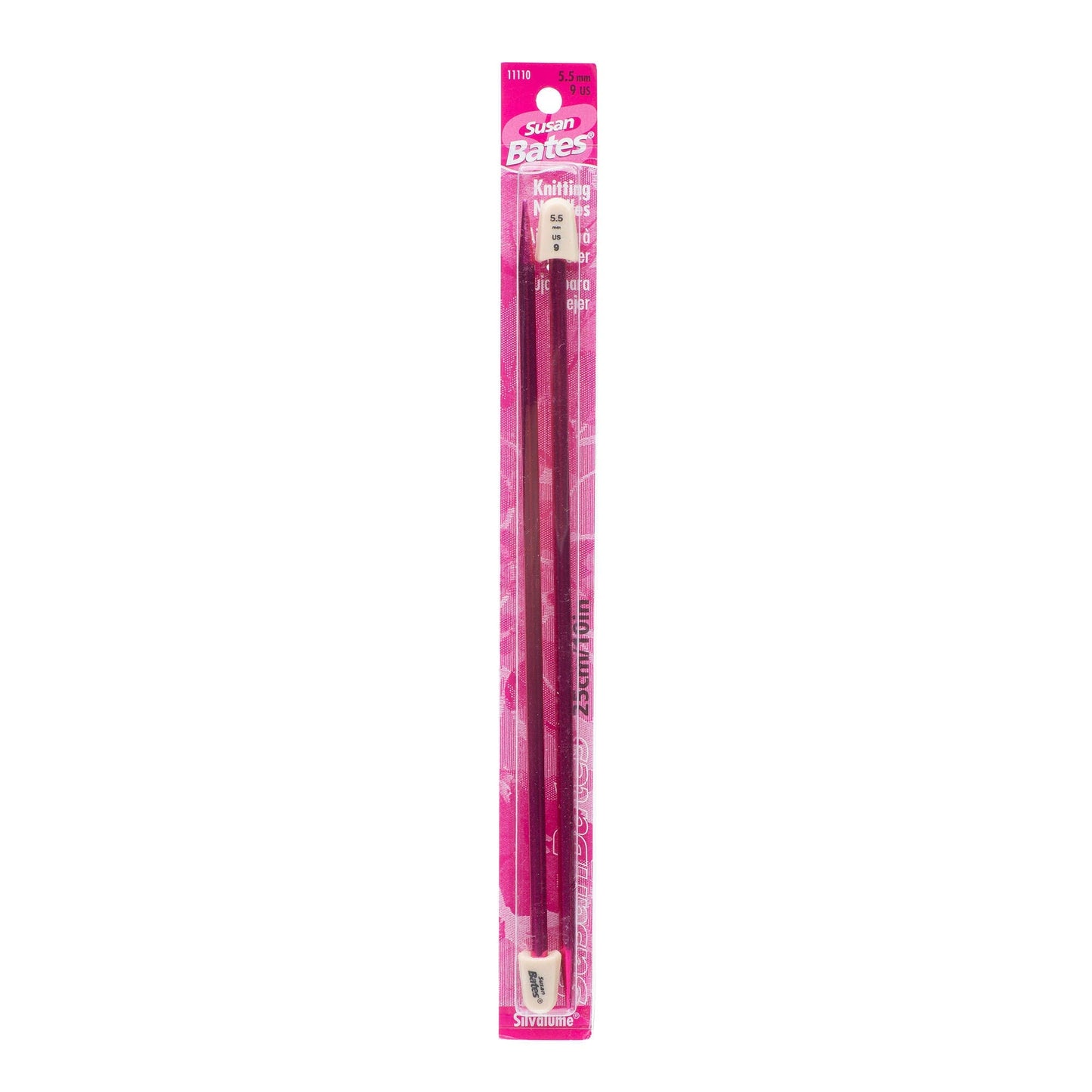 SB Silvalume 10" Single Point Knitting Needles