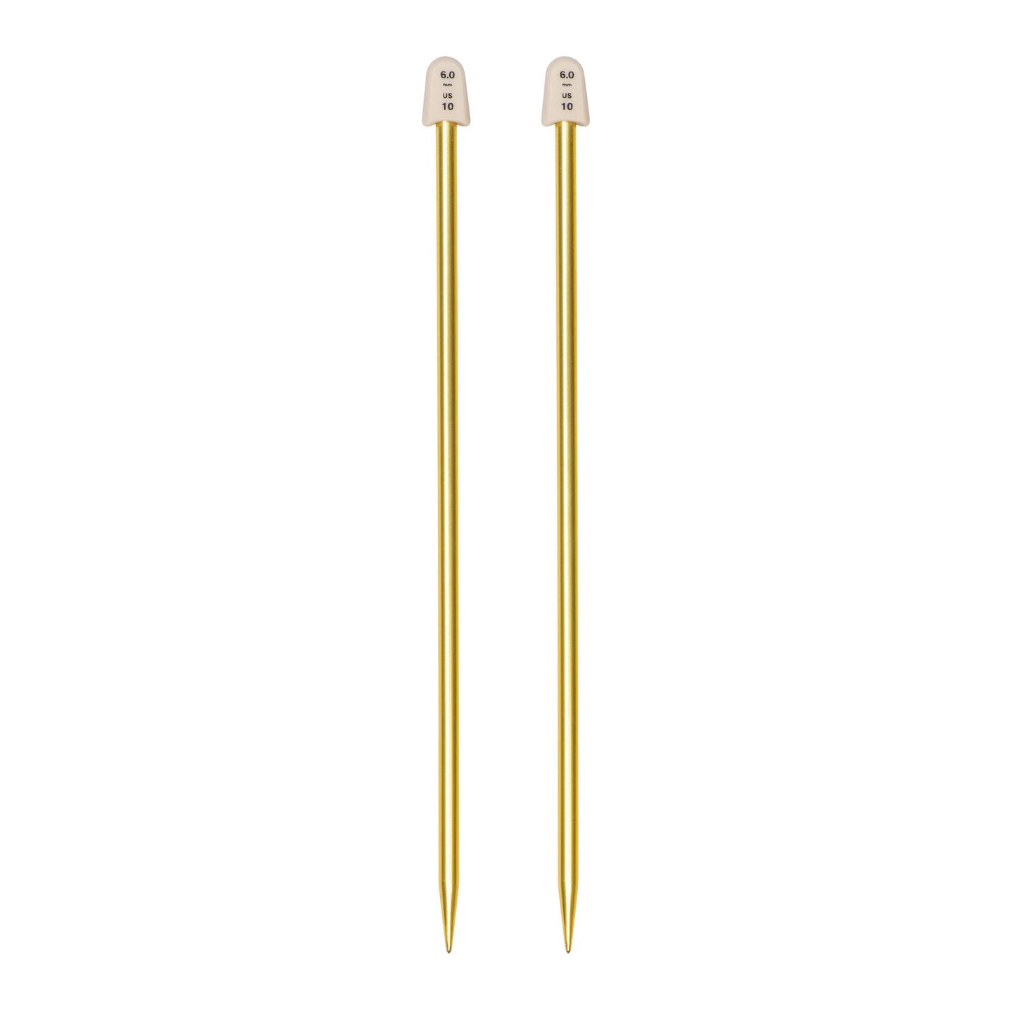 SB Silvalume 10" Single Point Knitting Needles