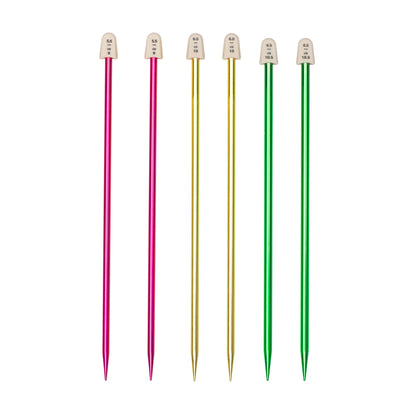 SB Silvalume 10" Single Point Knitting Needles, Set of 3