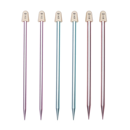 SB Silvalume 10" Single Point Knitting Needles, Set of 3