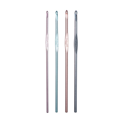 SB Silvalume Set of 4 Crochet Hooks, U.S. C/2, D/3, E/4, F/5