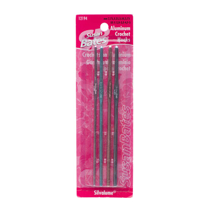 SB Silvalume Set of 4 Crochet Hooks, U.S. C/2, D/3, E/4, F/5