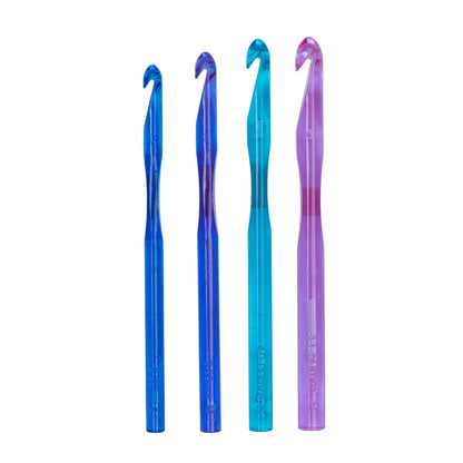 SB Crystalites Set of 4 Crochet Hooks, U.S. L/11, M/13, N/15, P/16