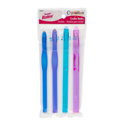 SB Crystalites Set of 4 Crochet Hooks, U.S. L/11, M/13, N/15, P/16