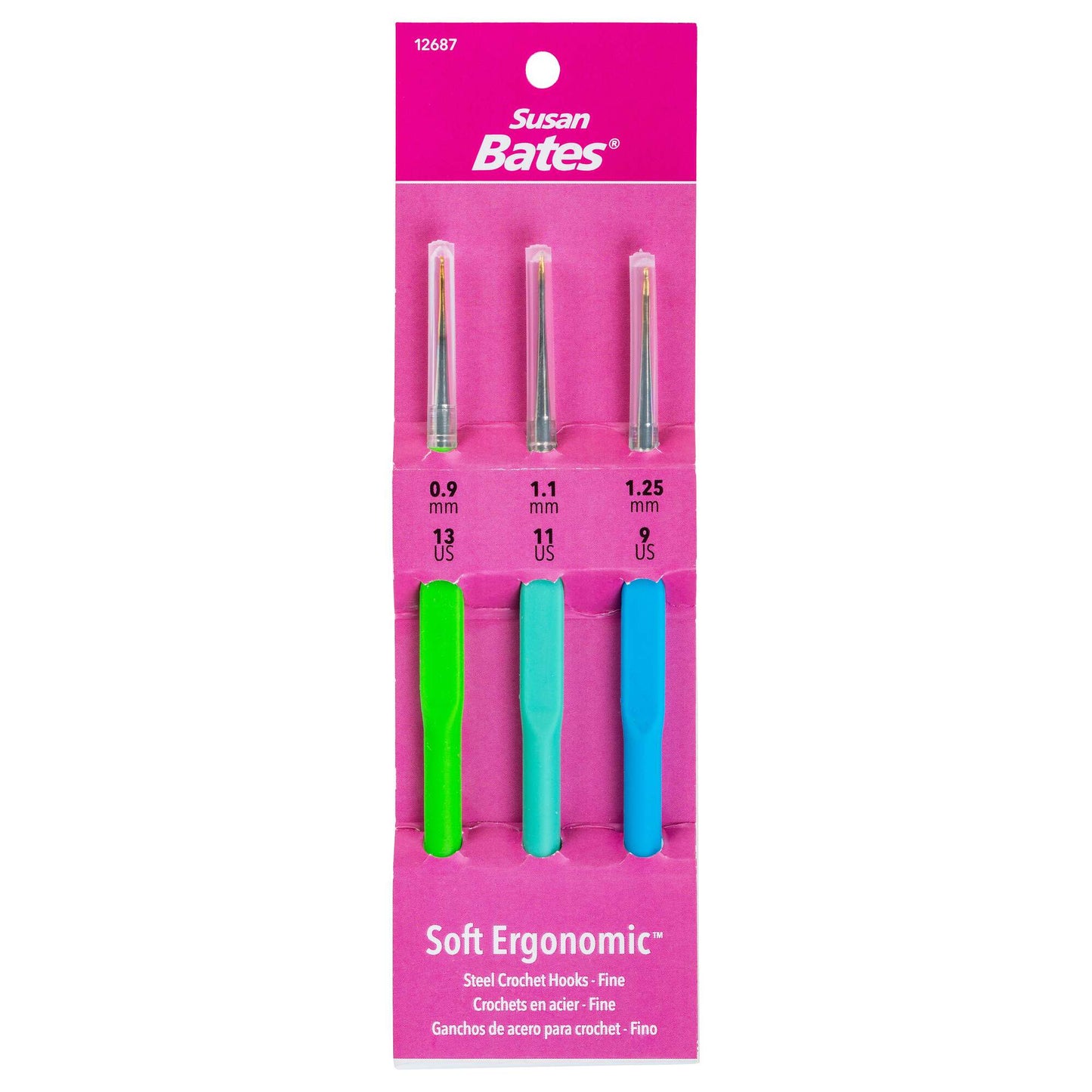 SB Soft Ergonomic Crochet Hook Set: Sizes 0.9, 1.1, 1.25 MM