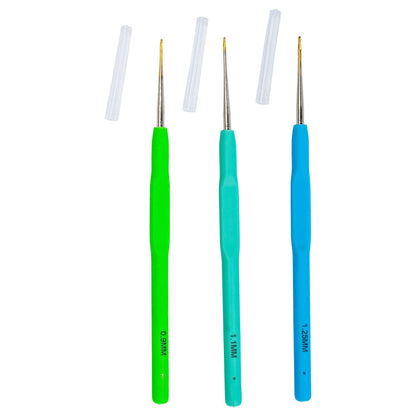 SB Soft Ergonomic Crochet Hook Set: Sizes 0.9, 1.1, 1.25 MM