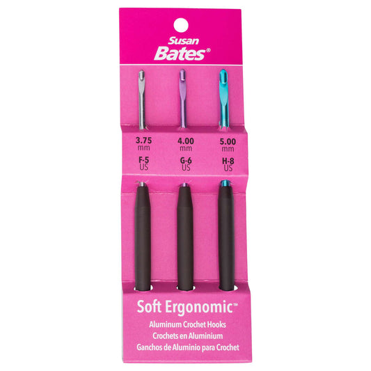 SB Soft Ergonomic Crochet Hook Set: Sizes F, G, H
