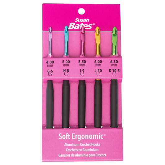 SB Soft Ergonomic Crochet Hook Set: Sizes G, H, I, J, K