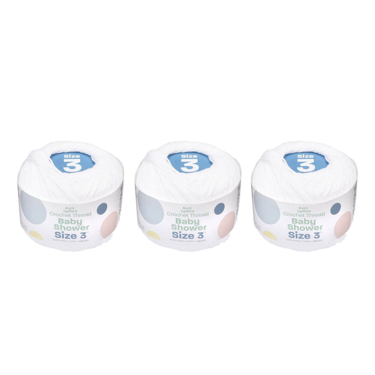 AL Baby Shower Crochet Thread Size 3 (3 Pack) - Clearance shades