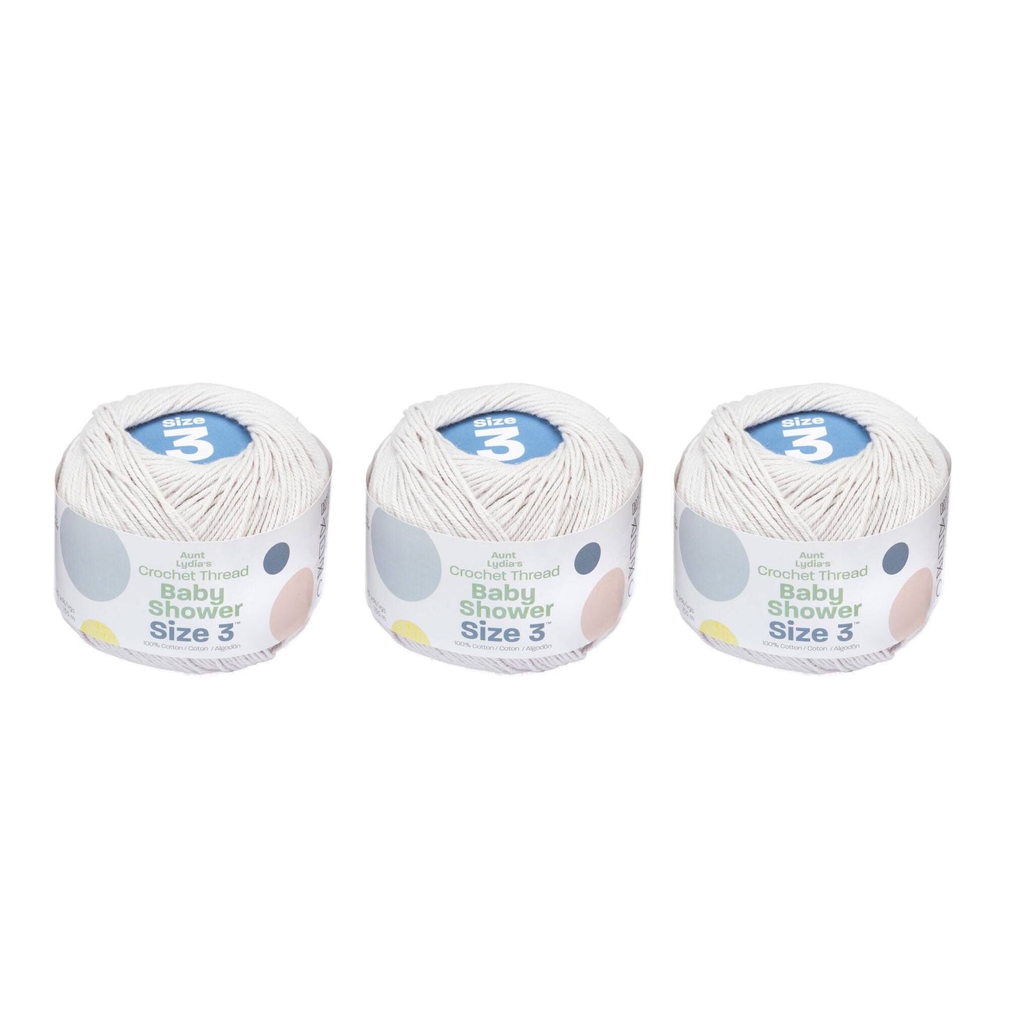 AL Baby Shower Crochet Thread Size 3 (3 Pack) - Clearance shades