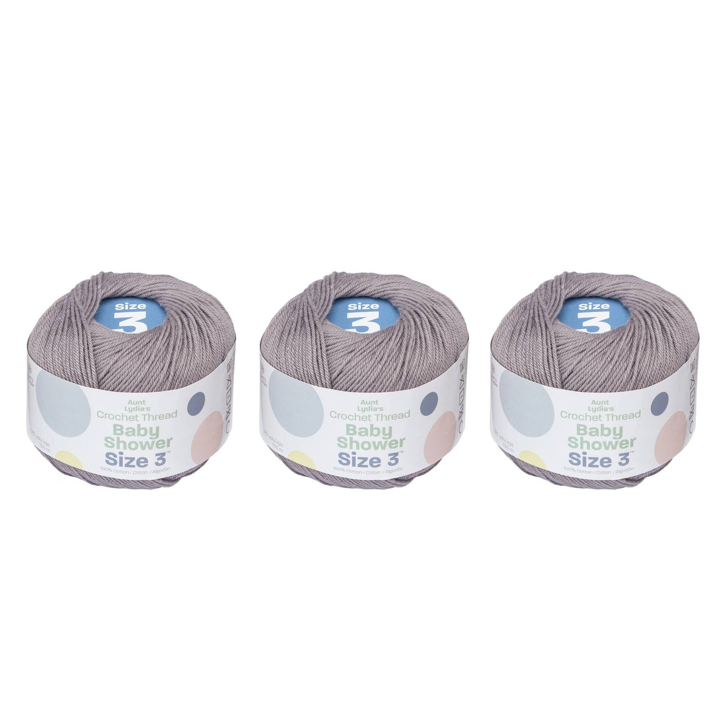 AL Baby Shower Crochet Thread Size 3 (3 Pack) - Clearance shades