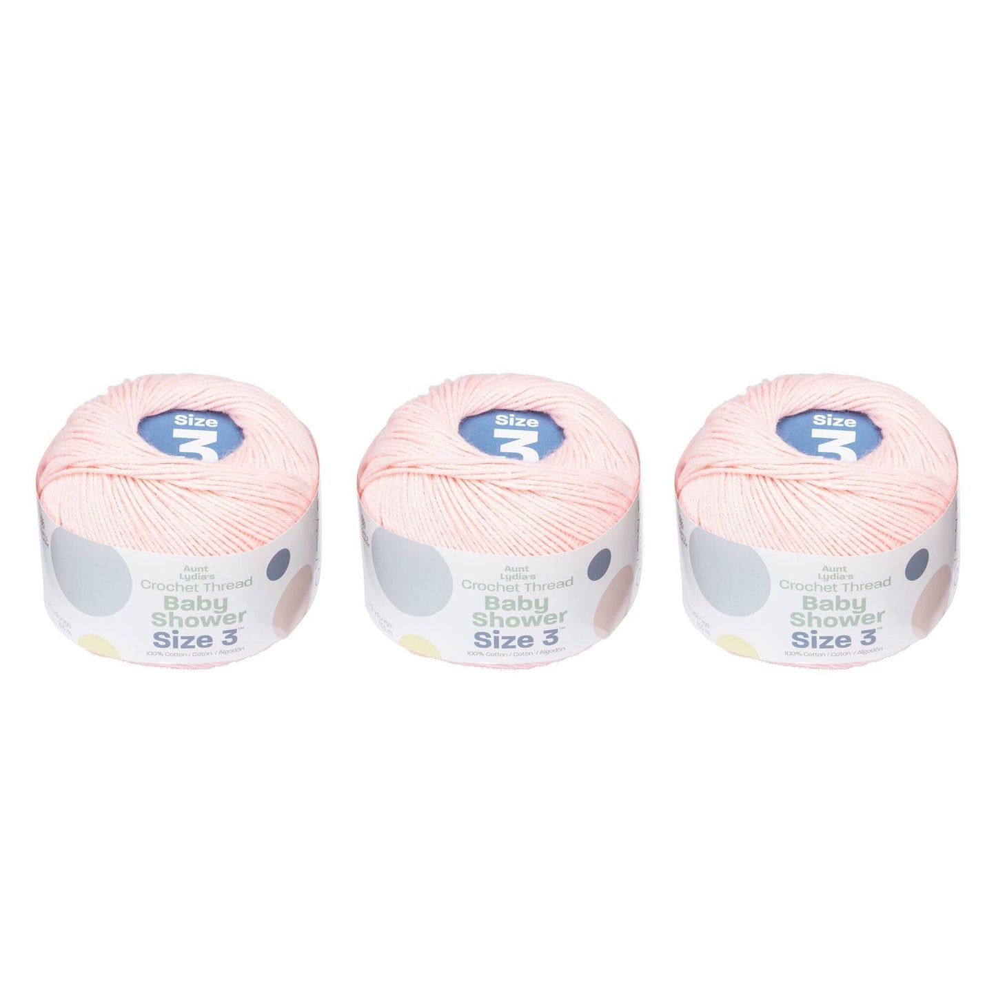 AL Baby Shower Crochet Thread Size 3 (3 Pack) - Clearance shades