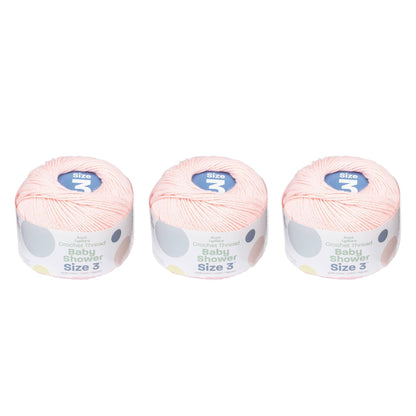 AL Baby Shower Crochet Thread Size 3 (3 Pack) - Clearance shades