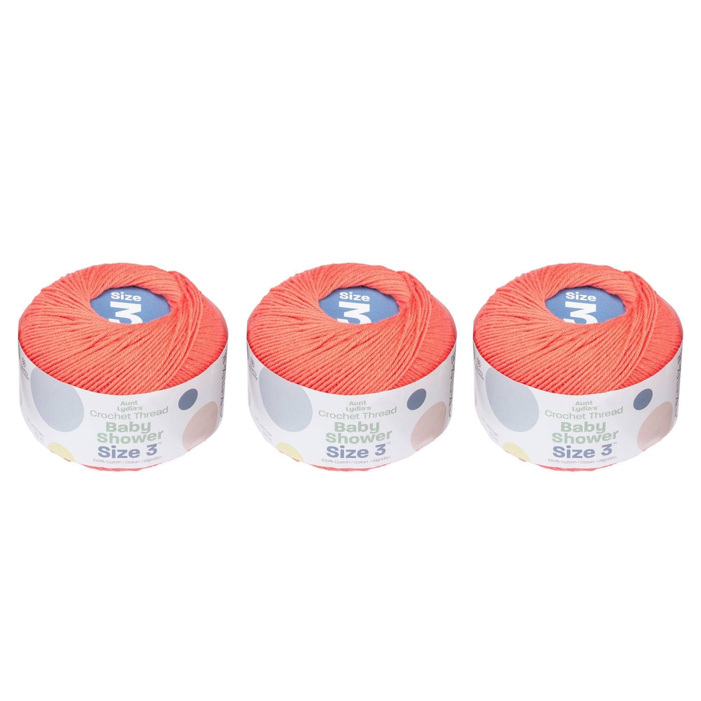 AL Baby Shower Crochet Thread Size 3 (3 Pack) - Clearance shades