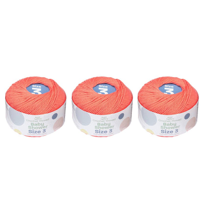 AL Baby Shower Crochet Thread Size 3 (3 Pack) - Clearance shades