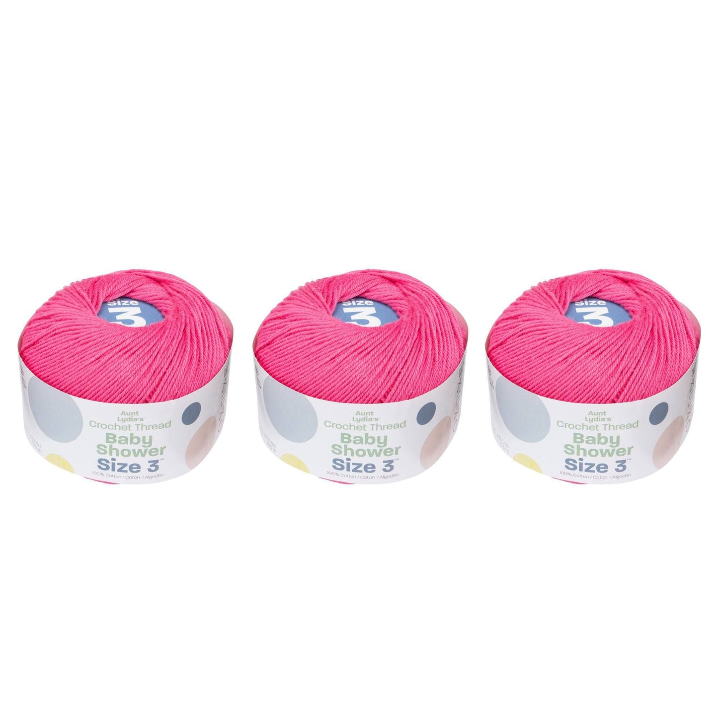 AL Baby Shower Crochet Thread Size 3 (3 Pack) - Clearance shades