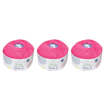 AL Baby Shower Crochet Thread Size 3 (3 Pack) - Clearance shades