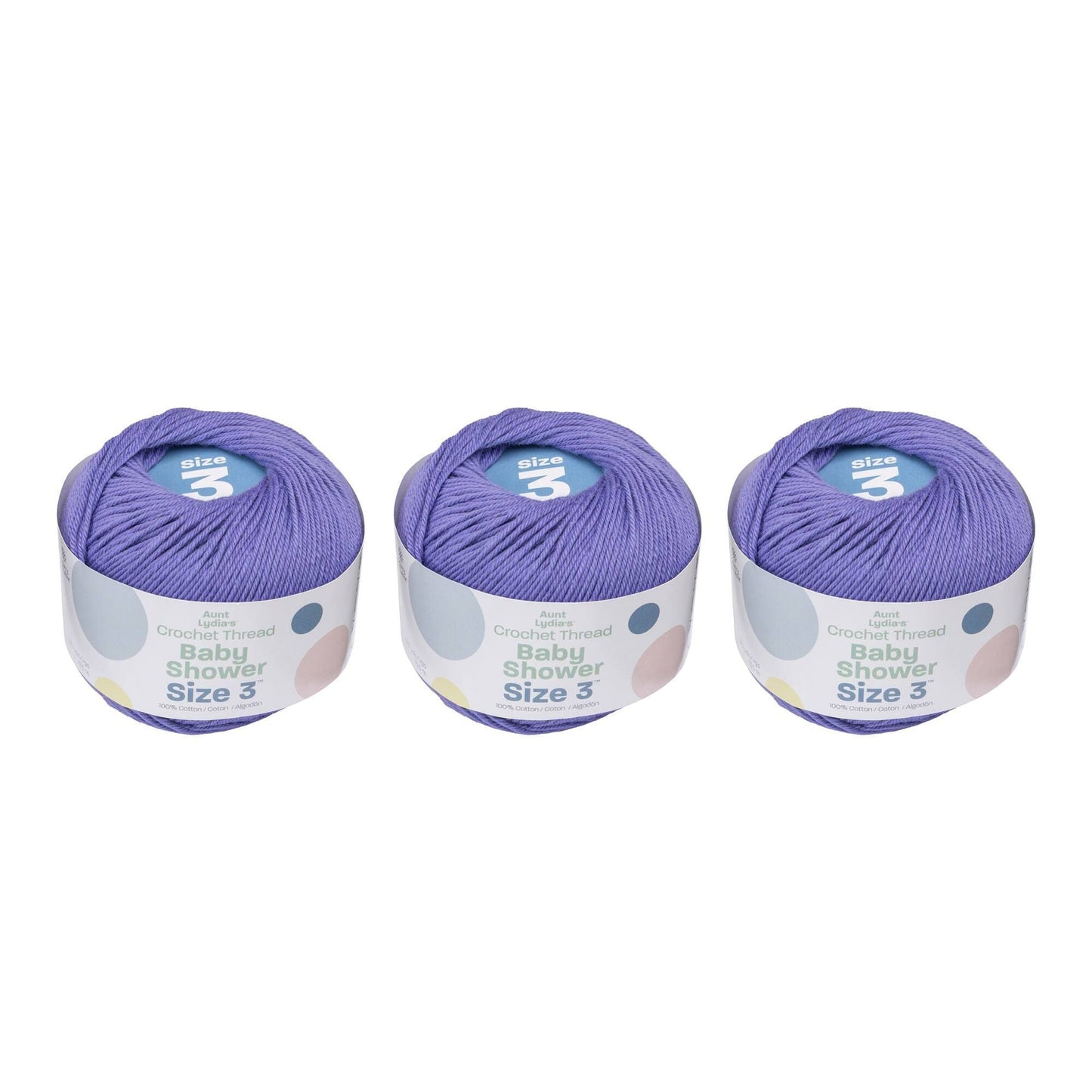 AL Baby Shower Crochet Thread Size 3 (3 Pack) - Clearance shades