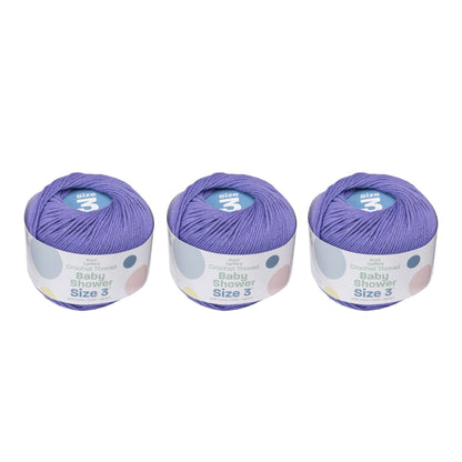 AL Baby Shower Crochet Thread Size 3 (3 Pack) - Clearance shades