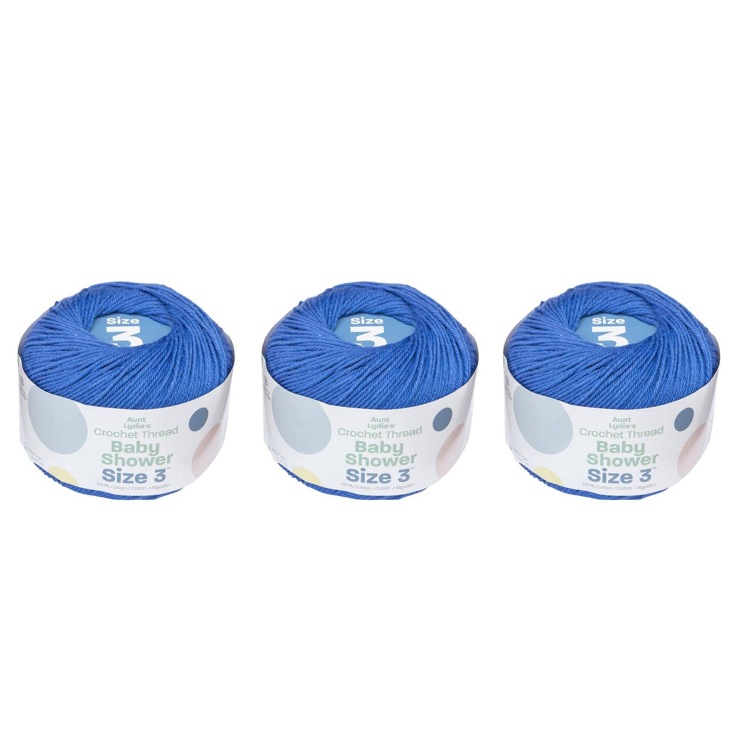 AL Baby Shower Crochet Thread Size 3 (3 Pack) - Clearance shades
