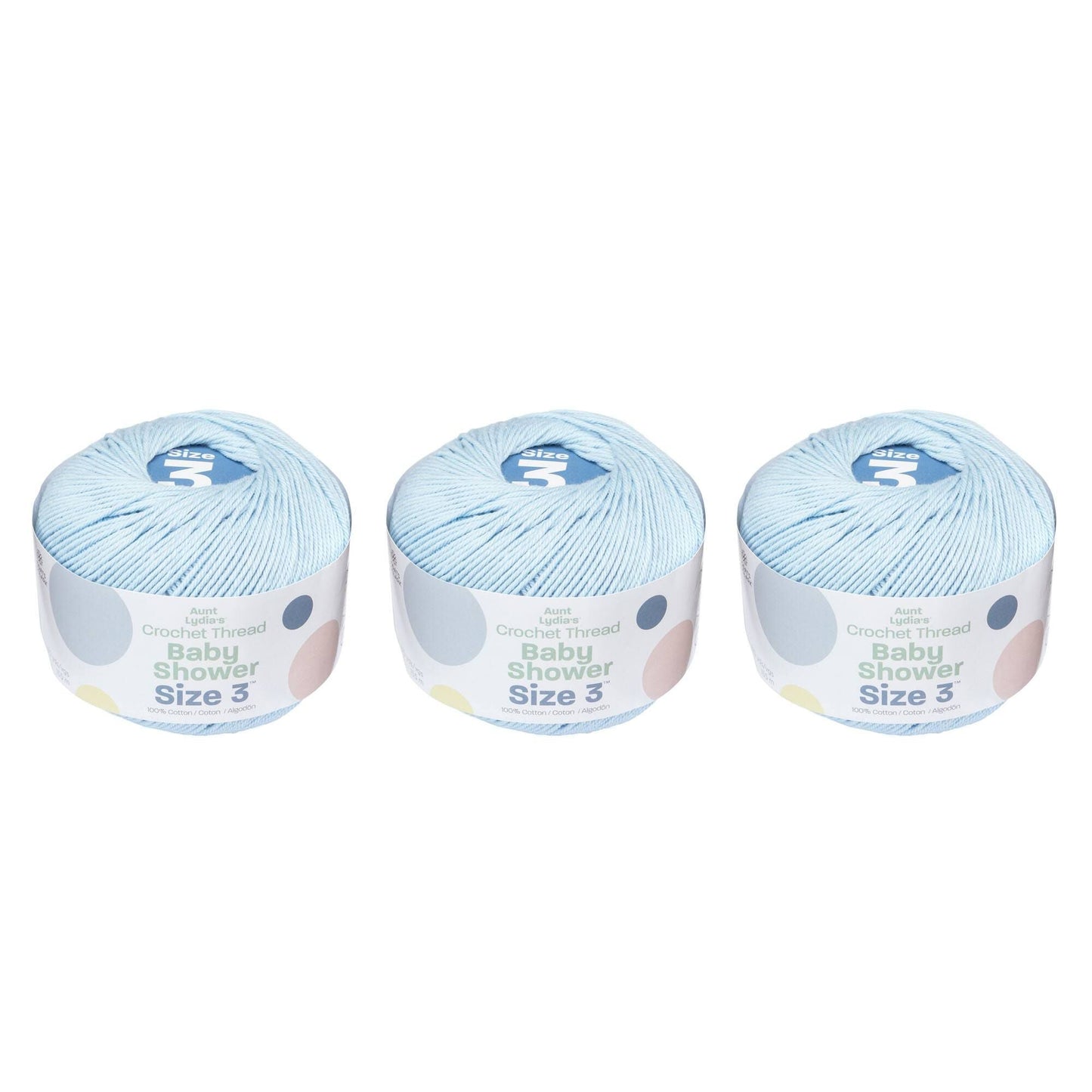AL Baby Shower Crochet Thread Size 3 (3 Pack) - Clearance shades