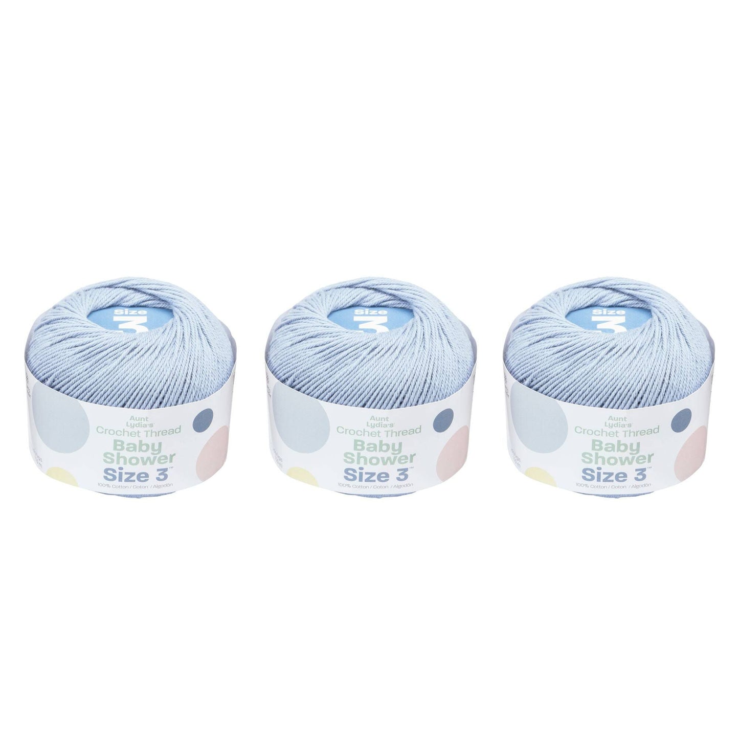 AL Baby Shower Crochet Thread Size 3 (3 Pack) - Clearance shades