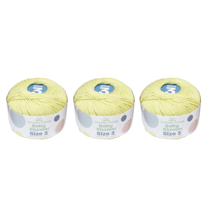 AL Baby Shower Crochet Thread Size 3 (3 Pack) - Clearance shades