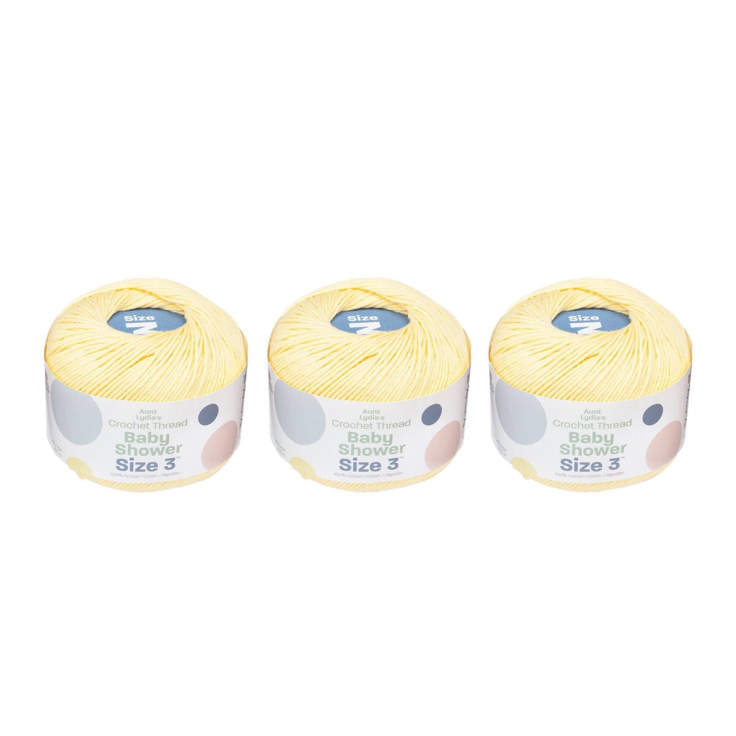 AL Baby Shower Crochet Thread Size 3 (3 Pack) - Clearance shades