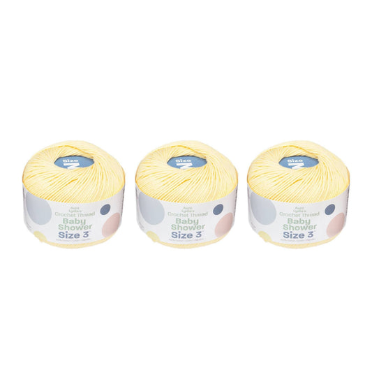 AL Baby Shower Crochet Thread Size 3 (3 Pack) - Clearance shades