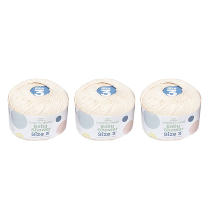 AL Baby Shower Crochet Thread Size 3 (3 Pack) - Clearance shades