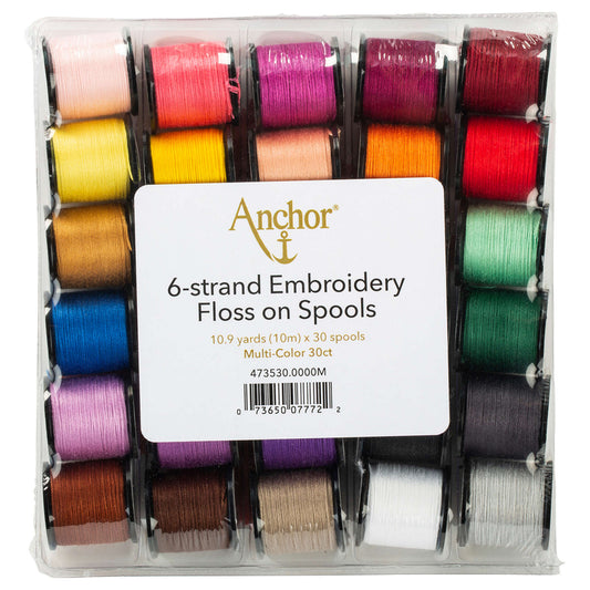 AN Embroidery Floss on Spools, 30 Pack