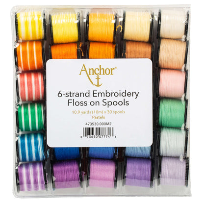 AN Embroidery Floss on Spools, 30 Pack