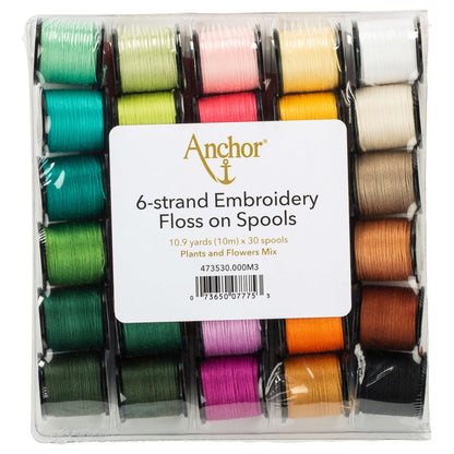 AN Embroidery Floss on Spools, 30 Pack