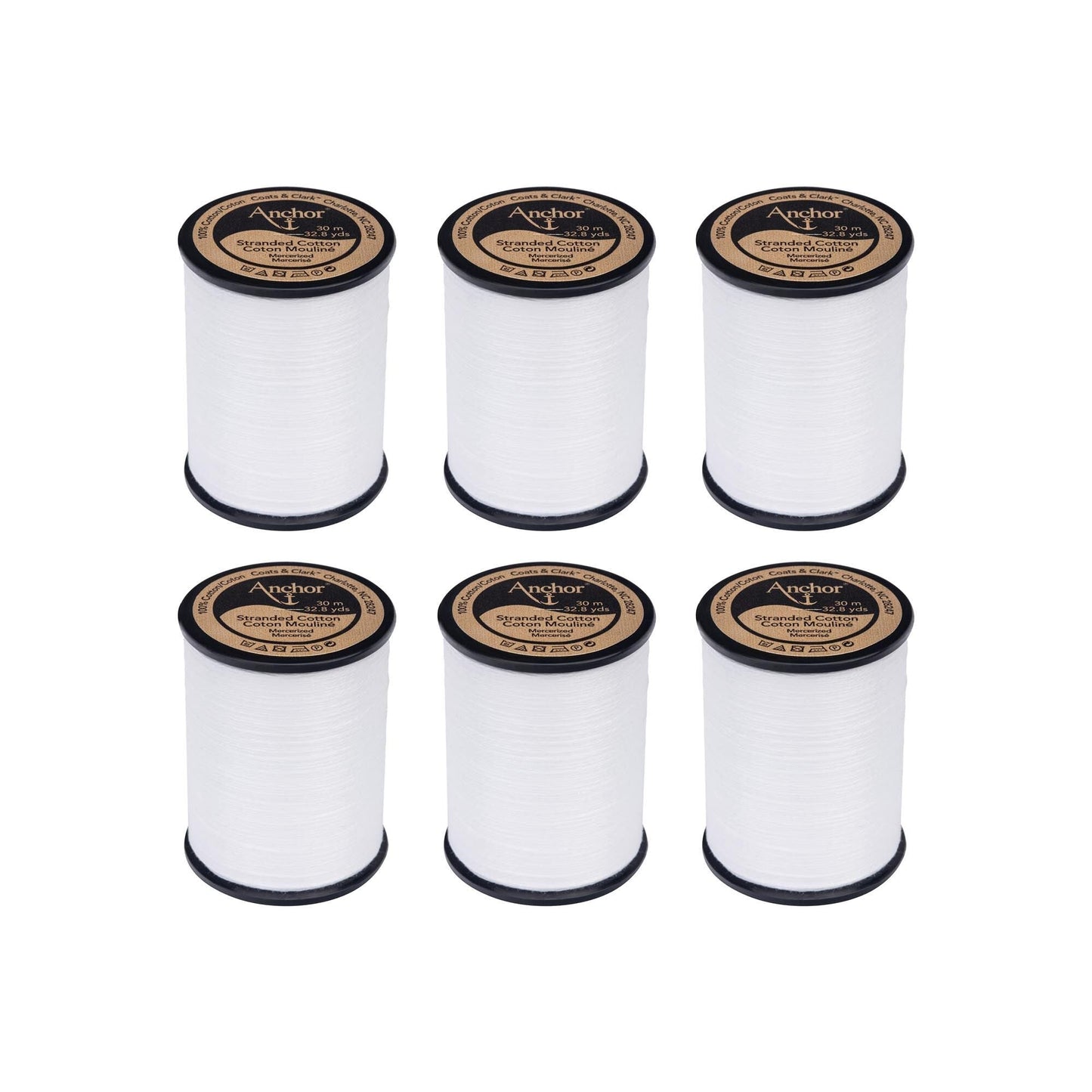 AN Spooled Cotton 30 Meters (6 Pack) - Clearance shades