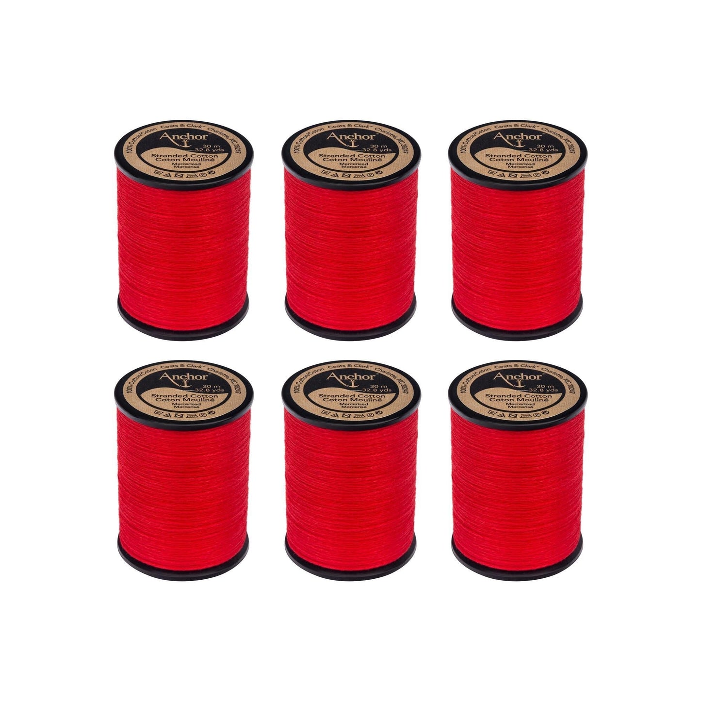 AN Spooled Cotton 30 Meters (6 Pack) - Clearance shades