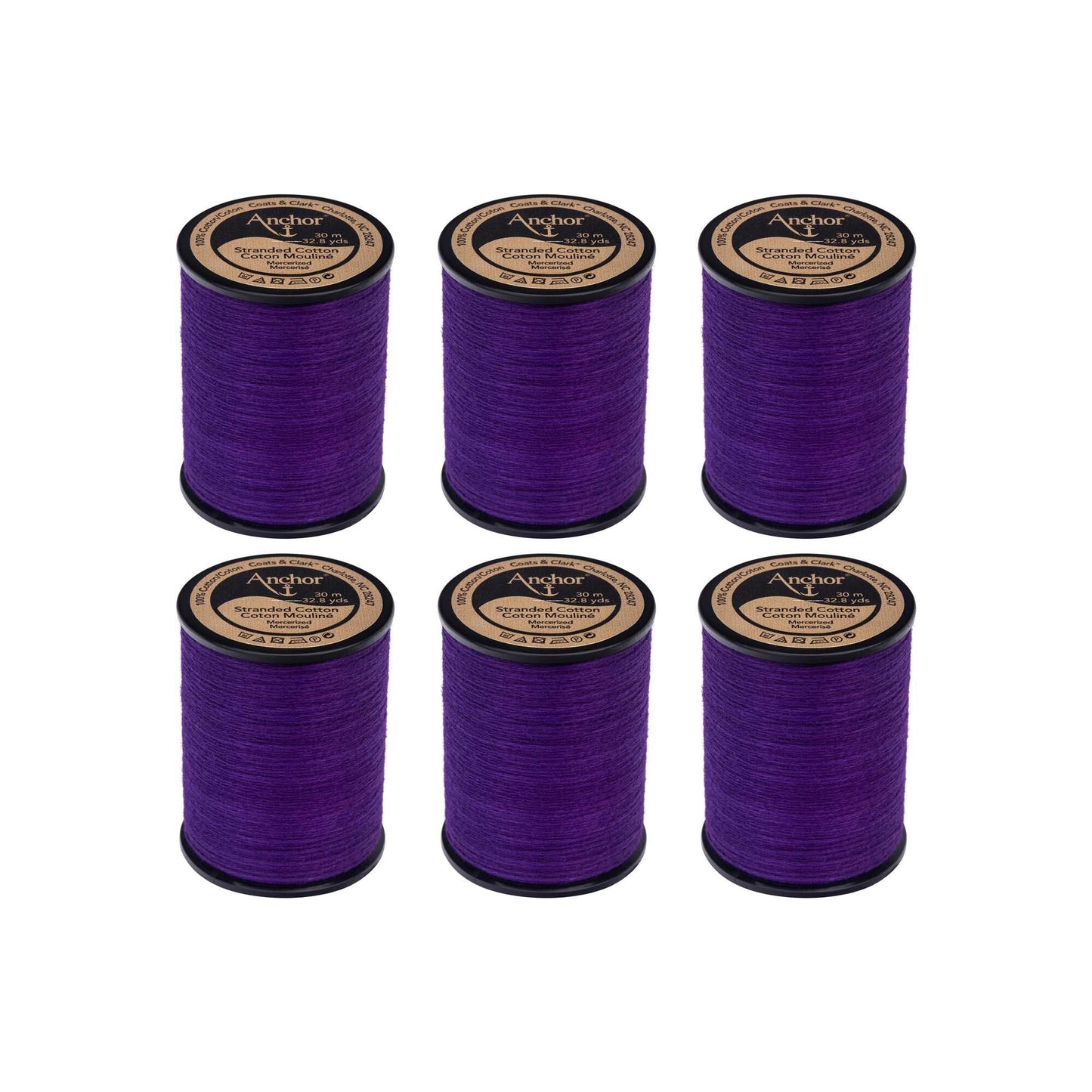 AN Spooled Cotton 30 Meters (6 Pack) - Clearance shades