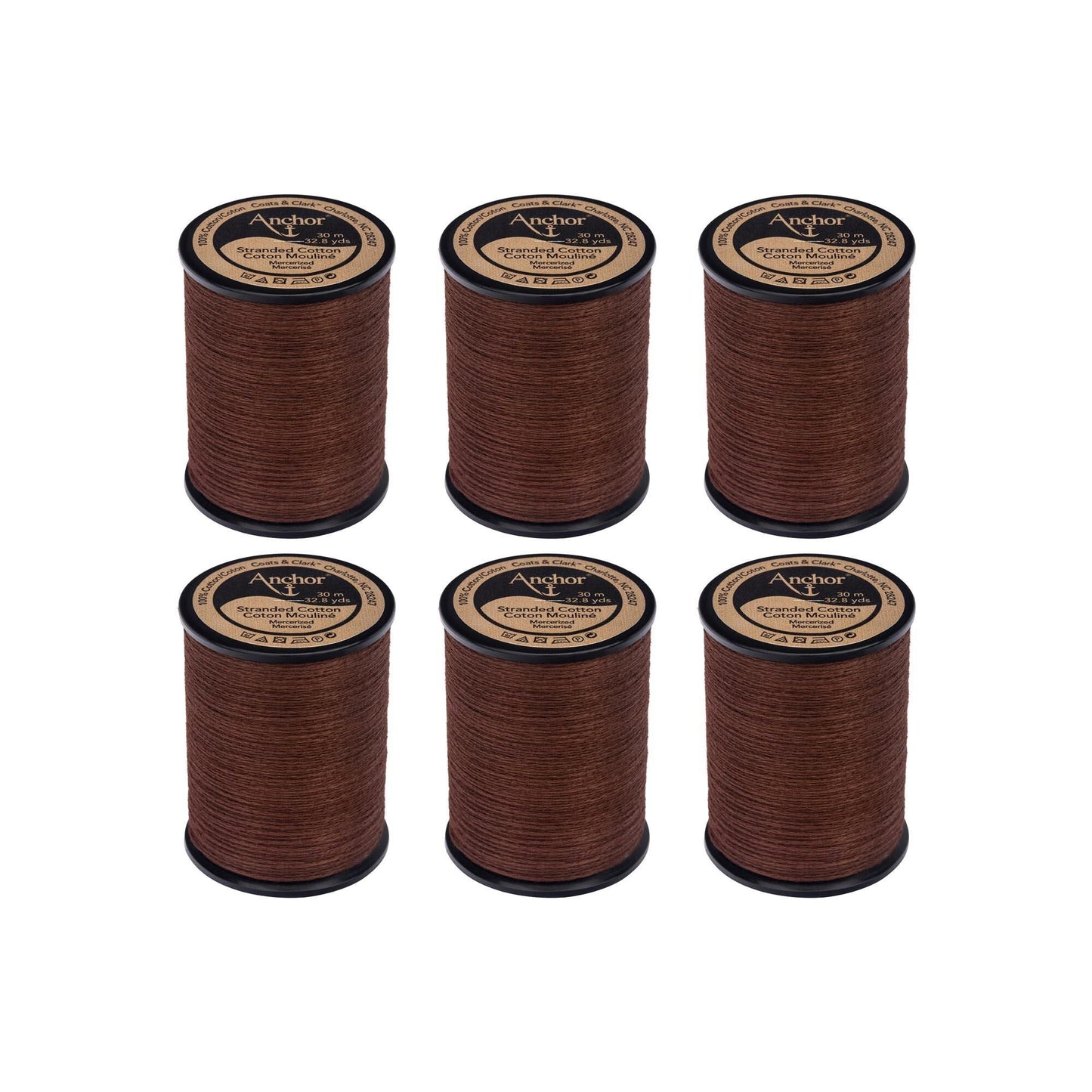 AN Spooled Cotton 30 Meters (6 Pack) - Clearance shades