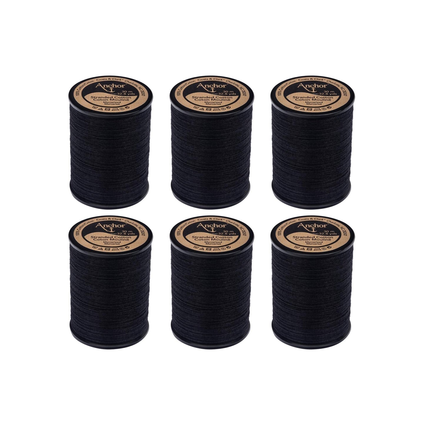 AN Spooled Cotton 30 Meters (6 Pack) - Clearance shades