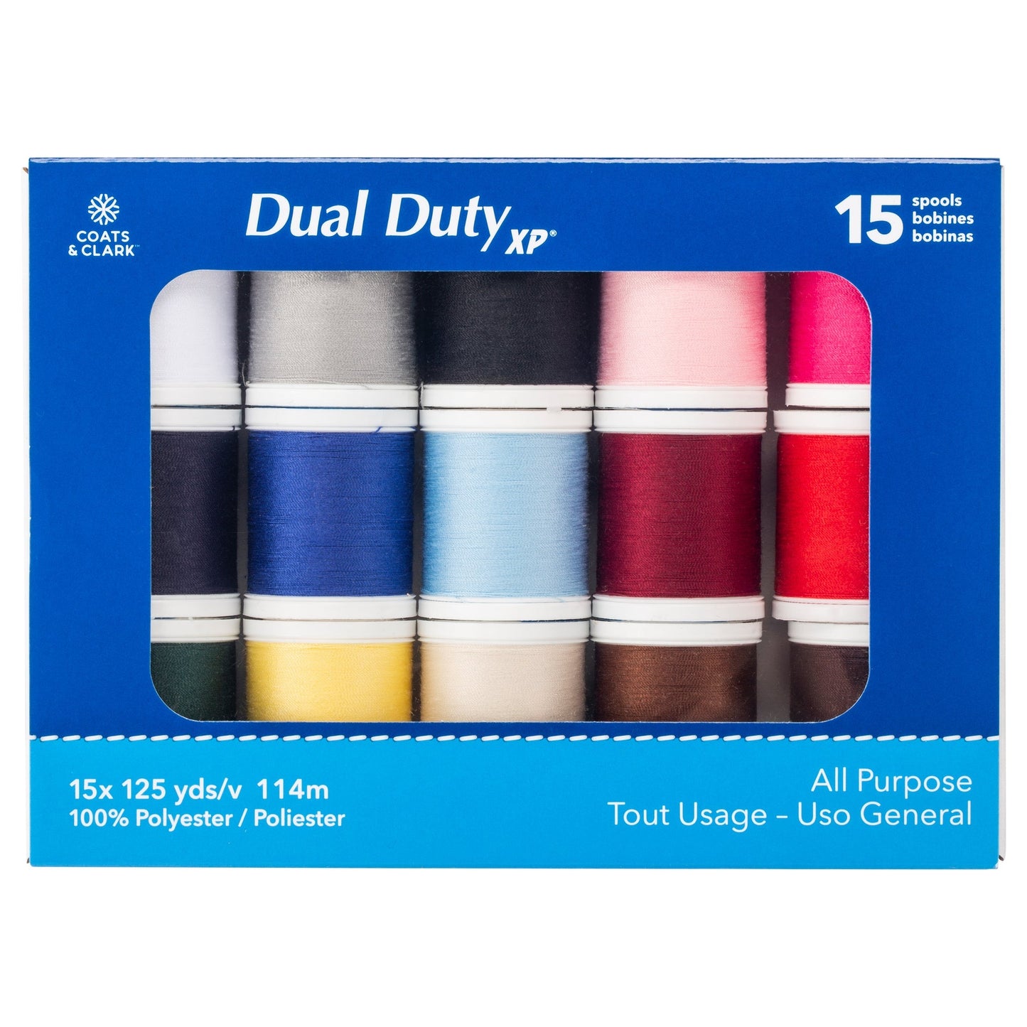 CC Dual Duty XP All Purpose Sewing Thread Set, 15 Spools